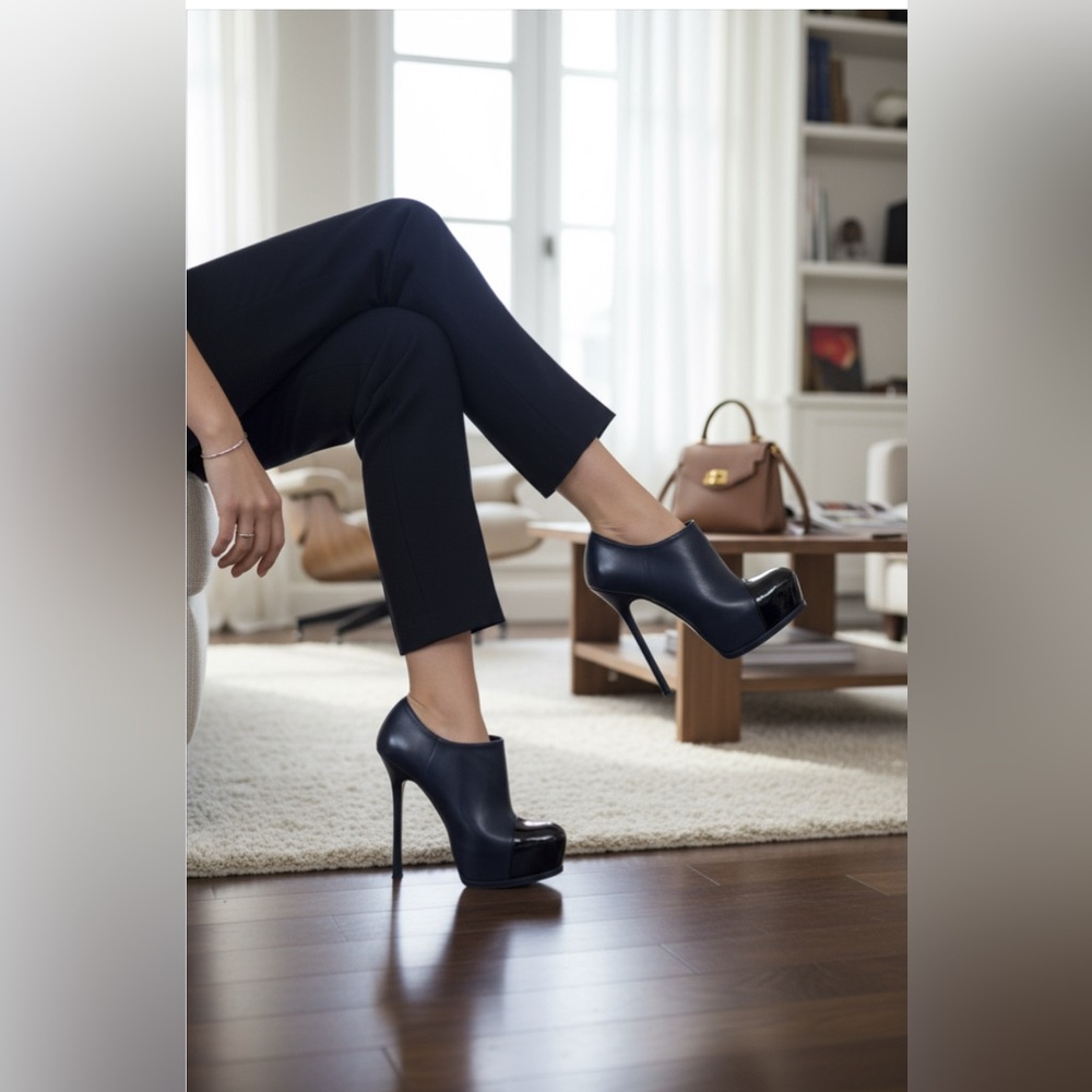Yves Saint Laurent Tribute Platform Ankle Boots - Picture 4 of 15